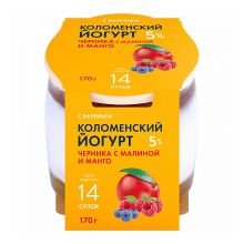 Йогурт Коломенское черника-малина-манго 5% 170 г
