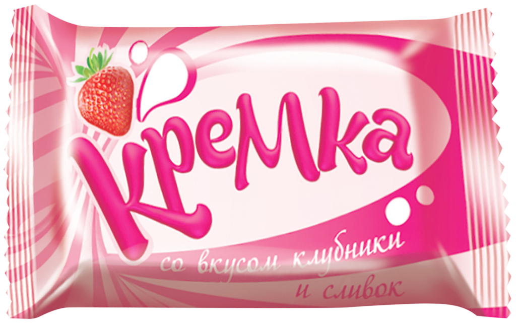 Карамель KDV Кремка со вкусом клубники и сливок, весовая (Россия)