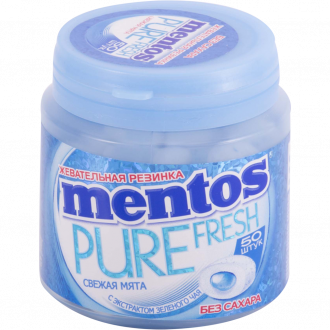 Жевательная резинка MENTOS Pure со вкусом мяты, 100г (Россия, 100 г)