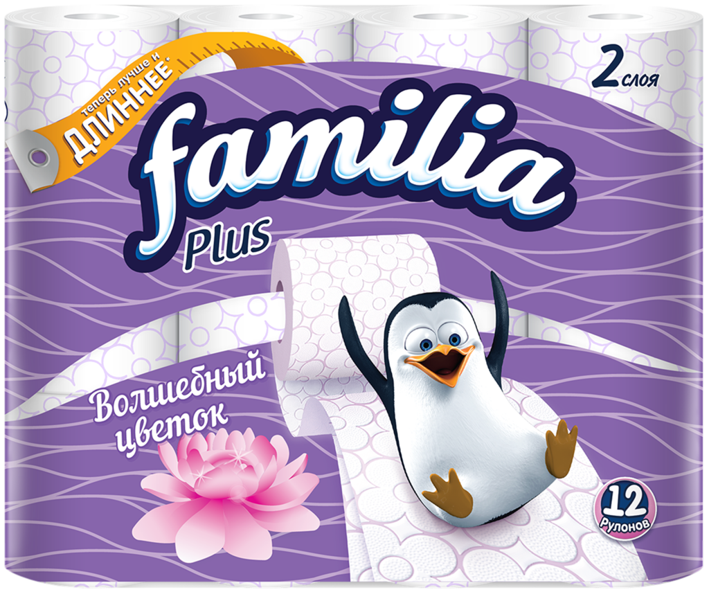 Бумага туалетная FAMILIA Plus Волшебный цветок 2-слоя, 12шт (Турция, 12 шт)
