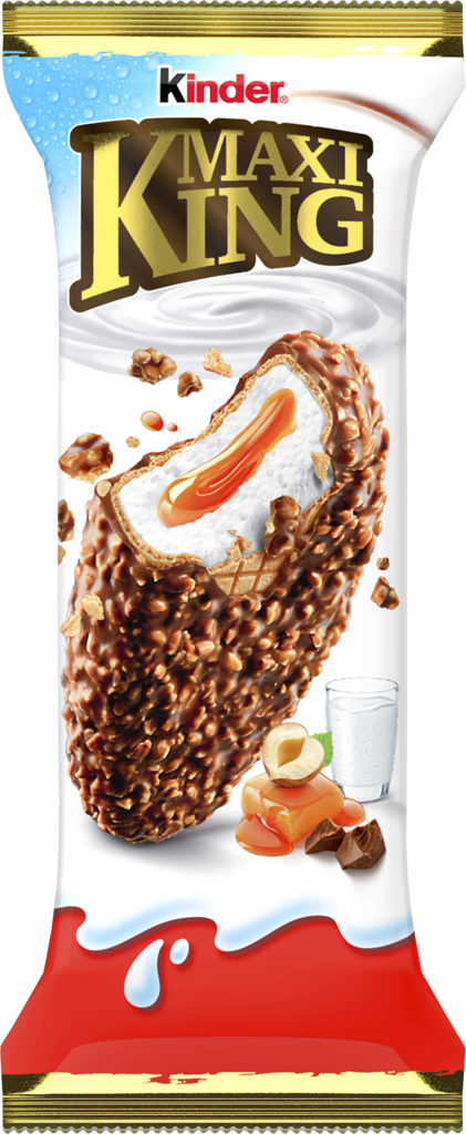 Вафля KINDER Maxi King с молочно-карамельной начинкой в молочном шоколаде с дроблеными лесными орехами, 35г (Германия, 35 г)