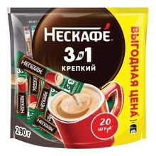 Кофейный напиток Нескафе 3 в 1 Крепкий растворимый 14,5 г х 20 шт