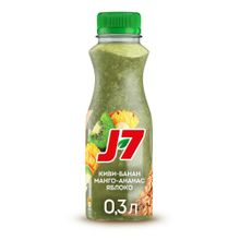 Смузи J7 Полезный перекус киви-яблоко-ананас-банан-манго со злаками 300 мл