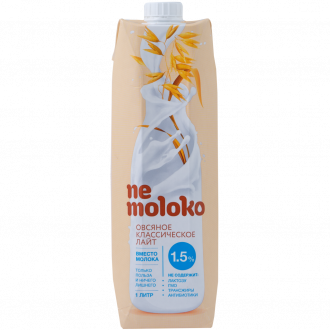 Напиток овсяный NEMOLOKO Лайт Классический, обогащенный витаминами и минеральными веществами, 1000мл (Россия, 1000 мл)