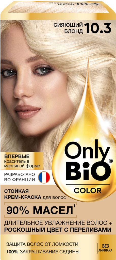 Краска для волос ONLY BIO COLOR 10.3 Сияющий блонд, 115мл (Россия, 115 мл)