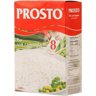Рис для гарнира PROSTO, в пакетиках, 8х62,5г (Россия, 500 г)