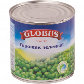 Горошек зеленый GLOBUS, 400г (Россия, 400 г)