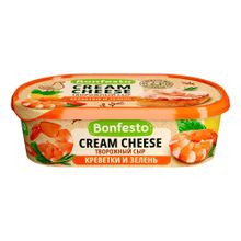 Сыр творожный Bonfesto Кремчиз Креветки и зелень 65% 140 г