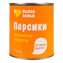 Персики Выбор Семьи половинки в сиропе 850 мл