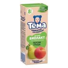 Биолакт детский Тема с грушей-персиком с 8 месяцев 3% БЗМЖ 206 мл