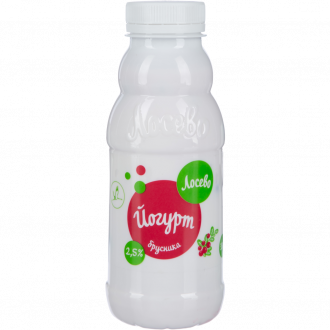 Йогурт питьевой ЛОСЕВО с брусникой 2,5%, без змж, 330г (Россия, 330 г)