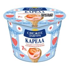 Йогурт Свежее Завтра Карела клубника печенье 7% 180 г