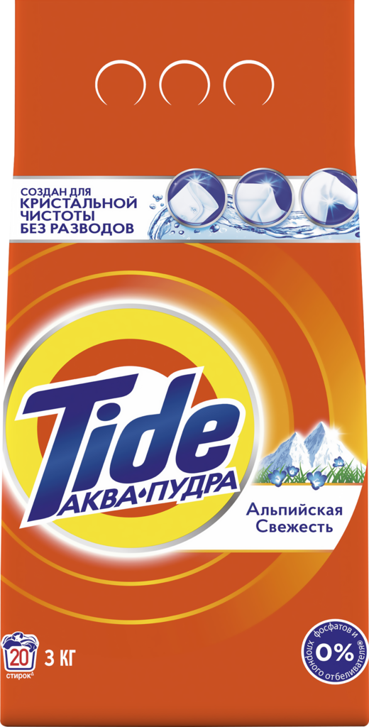 Стиральный порошок TIDE Альпийская свежесть, автомат, 3кг (Россия, 3 кг)