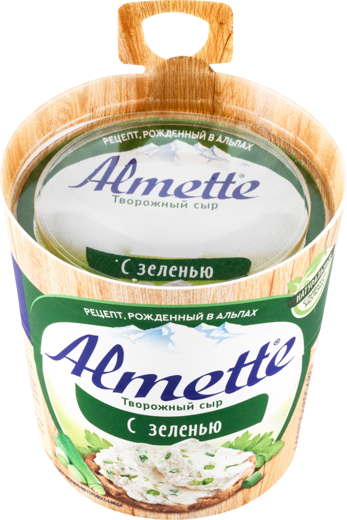 Сыр творожный HOCHLAND Almette с зеленью 60%, без змж, 150г (Россия, 150 г)