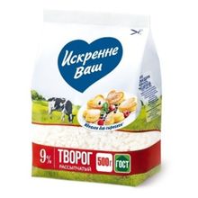 Творог рассыпчатый Искренне Ваш 9% БЗМЖ 500 г