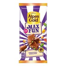 Шоколад Alpen Gold Max Fun карамель-мармелад-печенье 140 г