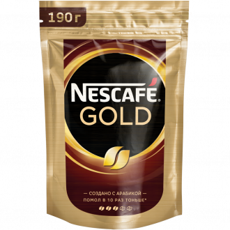Кофе растворимый с добавлением молотого NESCAFE Gold, 190г (Россия, 190 г)