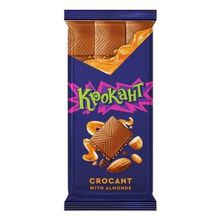 Шоколад Крокант молочный с миндалем и соленой карамелью 90 г
