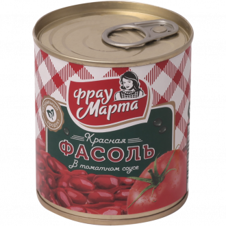 Фасоль красная ФРАУ МАРТА в томатном соусе, 310г (Россия, 310 г)