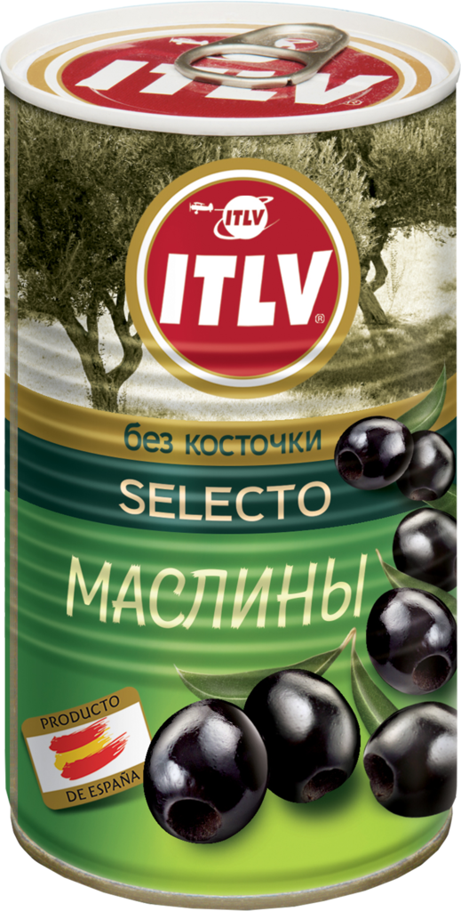 Маслины без косточки ITLV Selecto черные, 350г (Испания, 350 г)