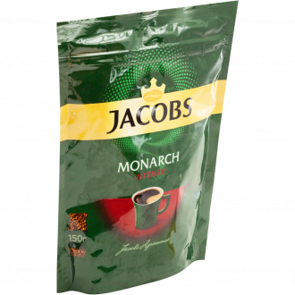 Кофе растворимый JACOBS Monarch Intense натуральный сублимированный, 150г (Россия, 150 г)