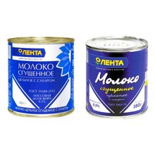 Сгущенное молоко Лента цельное с сахаром 8,5% БЗМЖ 380 г
