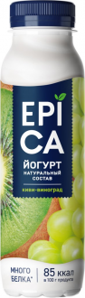 Йогурт питьевой EPICA с киви и виноградом 2,5%, без змж, 260г (Россия, 260 г)