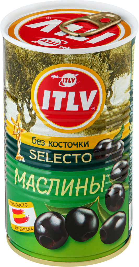 Маслины без косточки ITLV Super черные, 350г (Испания, 350 г)