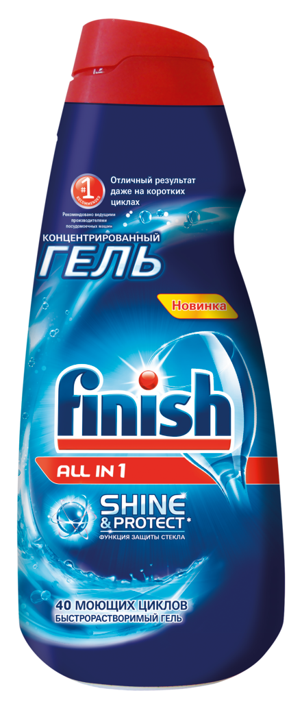 Гель для мытья посуды в посудомоечной машине FINISH All in 1 Shine&Protect, 1л (Польша, 1 л)