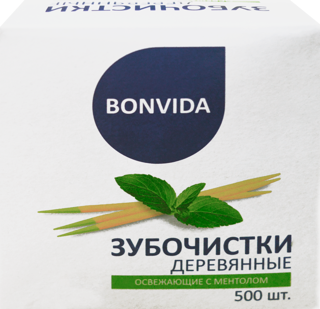 Зубочистки деревянные BONVIDA, 500шт (Россия, 500 шт)