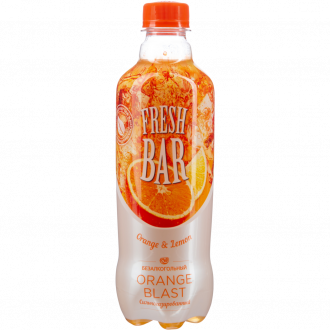 Напиток FRESH BAR Orange blast сильногазированный, 0.48л (Россия, 0.48 L)