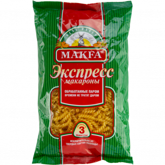 Макароны MAKFA Экспресс Спиральки высший сорт, 400г (Россия, 400 г)