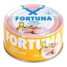 Тунeц Fortuna кусочки в масле 185 г