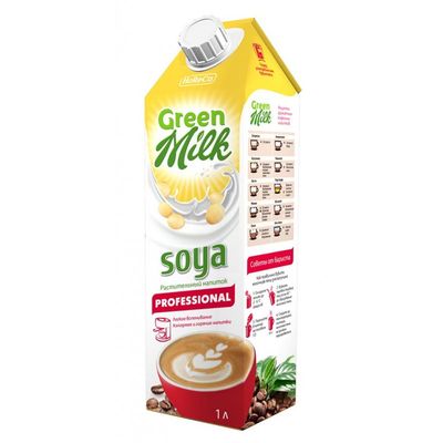 Напиток растительный GREEN MILK Soya Professional Соевый обогащенный  кальцием и витаминами 1,5% ГОСТ, 1000мл (Россия, 1000 мл)