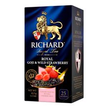 Чай черный Richard Royal Goji & Wild Strawberry в пакетиках 1,7 г х 25 шт