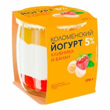 Йогурт Коломенское клубника-банан 5% 170 г