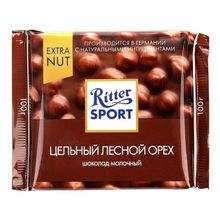 Шоколад Ritter Sport Extra Nut Цельный лесной орех молочный 100 г