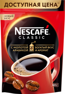 Кофе растворимый с добавлением молотого NESCAFE Classic, 30шт (Россия, 30 шт)