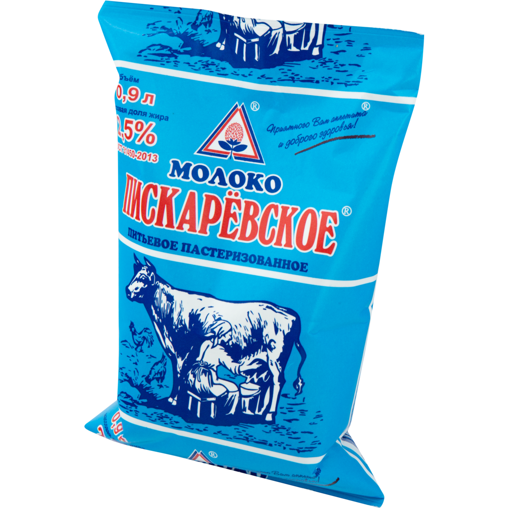 Молоко пастеризованное МЗ ПИСКАРЕВСКИЙ Пискарёвское 2,5%, без змж, 900мл (Россия, 900 мл)