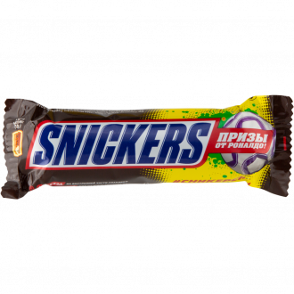 Батончик шоколадный SNICKERS с жаренным арахисом, карамелью и нугой, 50,5г (Россия, 50,5 г)