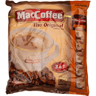 Напиток кофейный растворимый MACCOFFEE 3в1, 100пак (Россия, 100 пак)