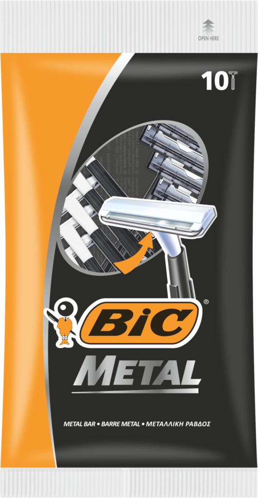 Бритва одноразовая мужская BIC Metal 1 лезвие, защитная металлическая полоска, 10шт (Греция, 10 шт)