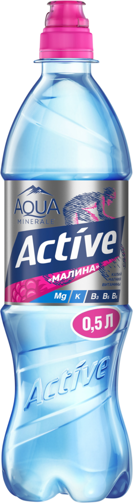 Вода питьевая AQUA MINERALE Active Малина негазированная, 0.5л (Россия, 0.5 L)