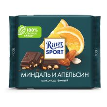 Шоколад Ritter Sport темный с миндалем и апельсином 100 г