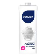 Сливки Bonvida для взбивания ультрапастеризованные 33% 1 л