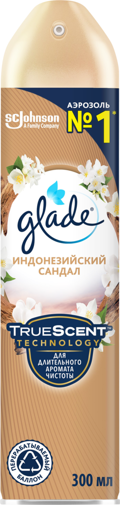 Освежитель воздуха GLADE Индонезийский сандал, 300мл (Россия, 300 мл)