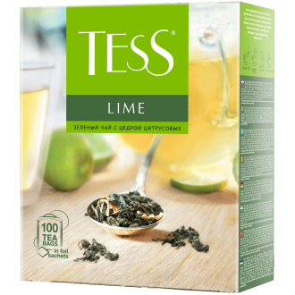 Чай зеленый TESS Lime с цедрой цитрусовых и ароматом лайма, 100пак (Россия, 100 пак)