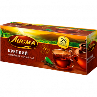 Чай черный ЛИСМА Крепкий, 25х2г (Россия, 25 пак)