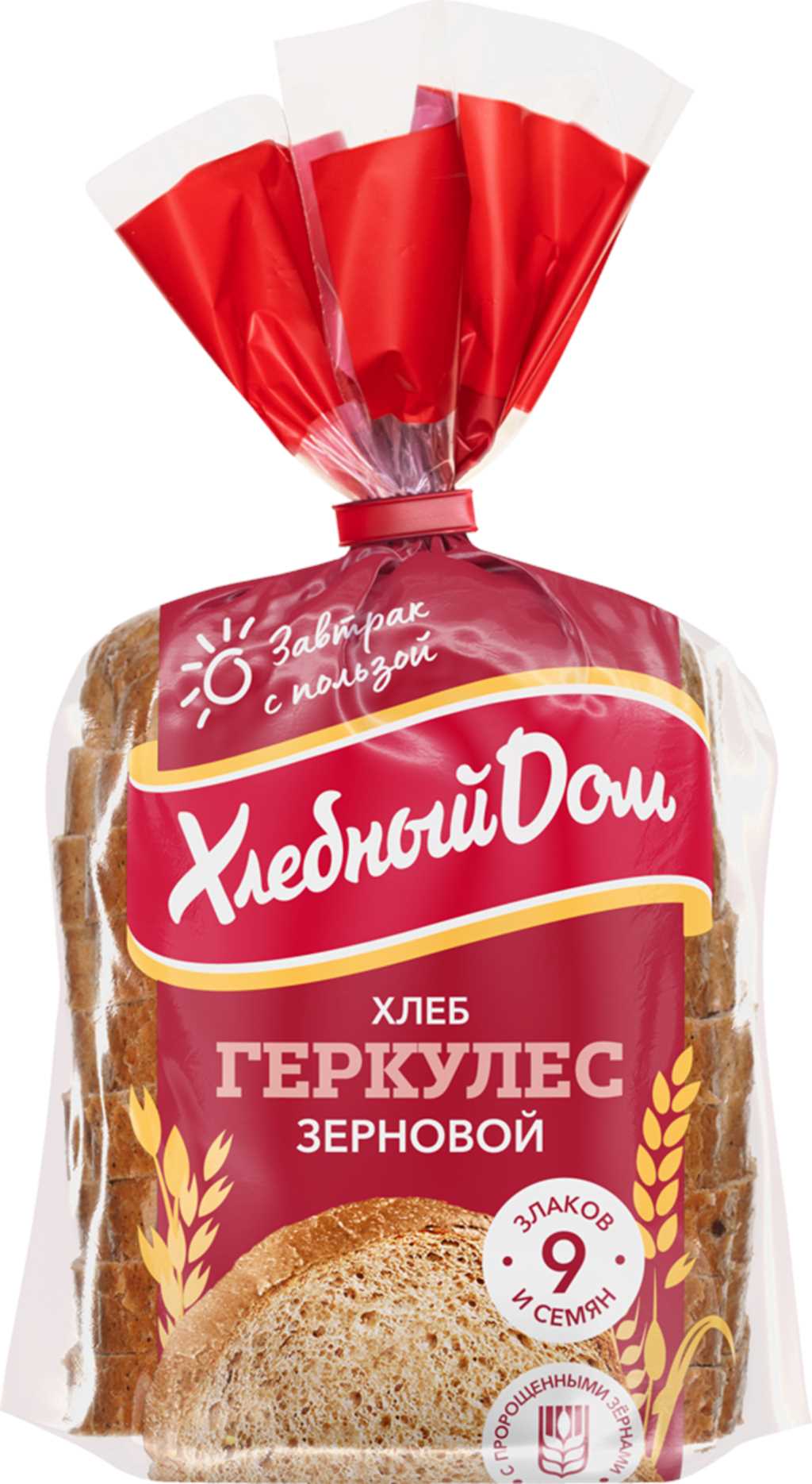 Хлеб зерновой ХЛЕБНЫЙ ДОМ Геркулес, в нарезке, половинка, 250г (Россия, 250 г)