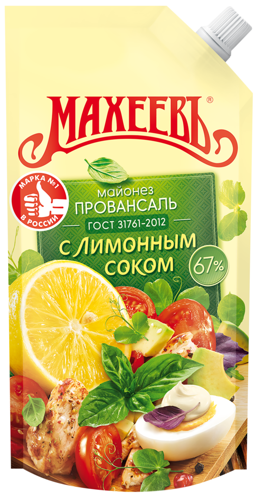 Майонез МАХЕЕВЪ Провансаль с лимонным соком 67%, 200мл (Россия, 200 мл)